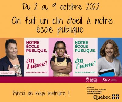 Du 2 au 9 octobre 2022 est la semaine pour l’école publique (SPEP)