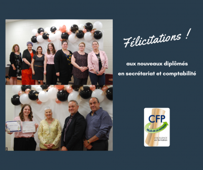 Félicitations aux nouveaux diplômés en secrétariat et comptabilité